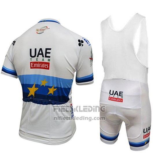2018 Fietskleding UCI Wereldkampioen Leader Uae Lite Wit Korte Mouwen en Koersbroek